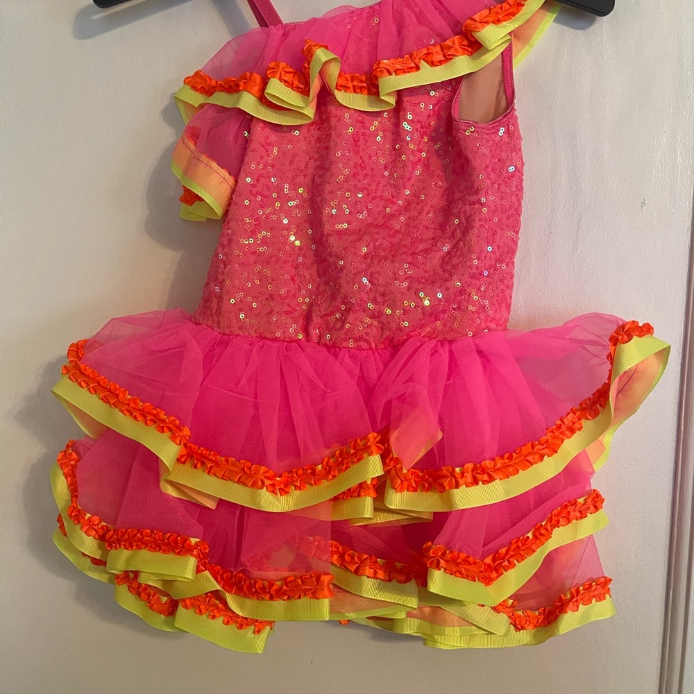 Pink and Orange Ruffled Kids Costume